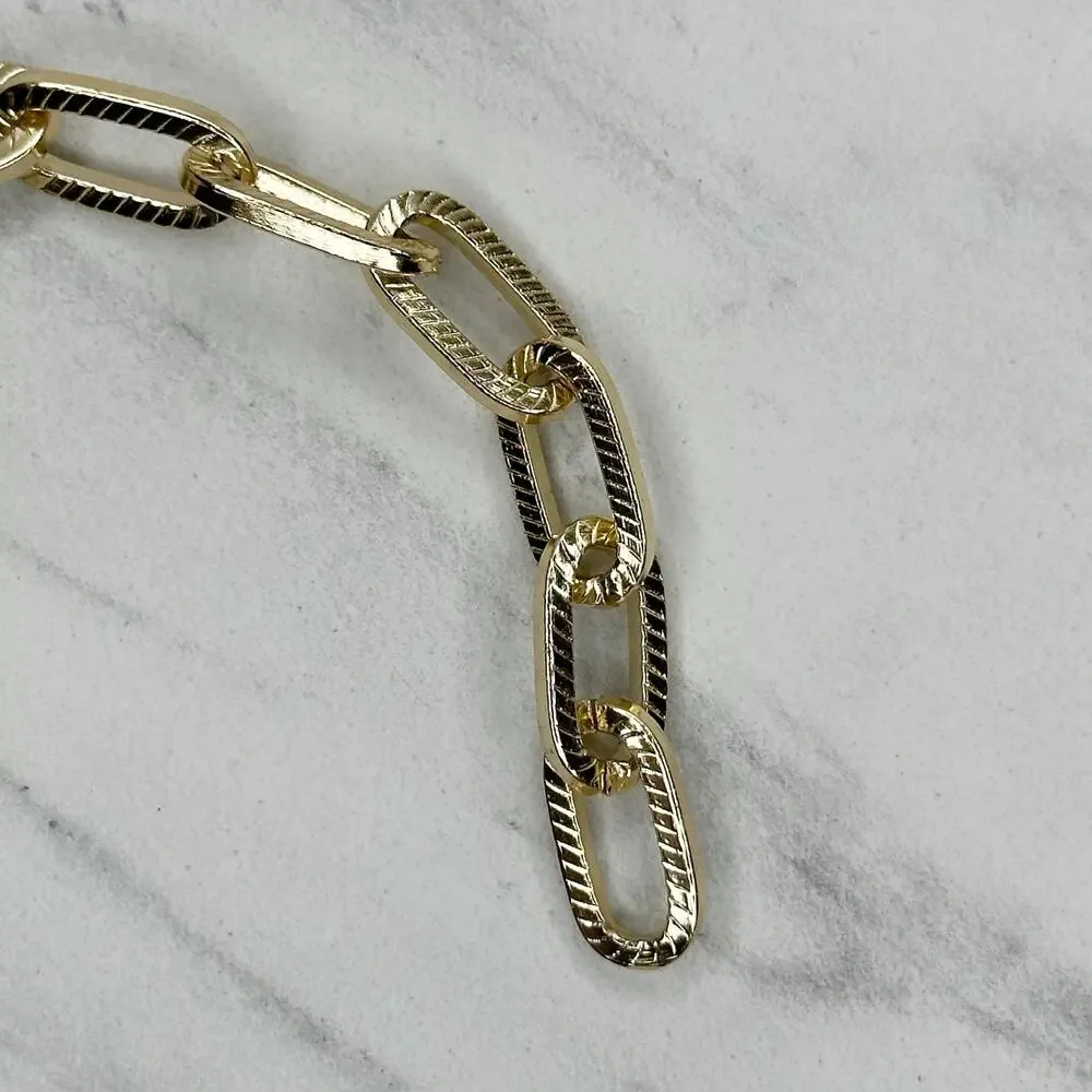Textured Gold Chain Link Belt Y2K Festival Adjustable One Size ✨